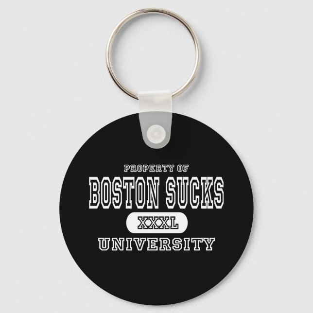 Boston Sucks University Dark Key Ring (Front)