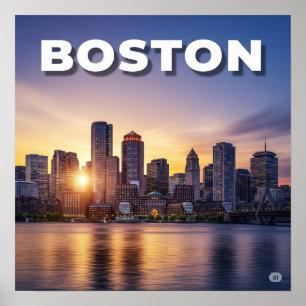 Boston Sunset Poster
