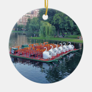 Boston Swan Boats Ceramic Tree Decoration