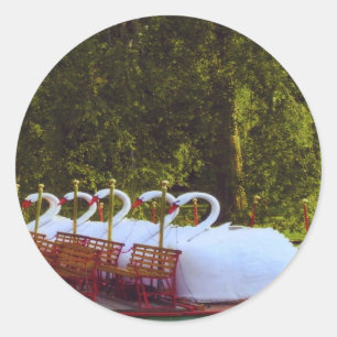 Boston Swan Boats Classic Round Sticker