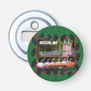 Boston Swan Boats - Happy Holidays Bottle Opener