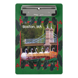 Boston Swan Boats - Happy Holidays   Mini Clipboard