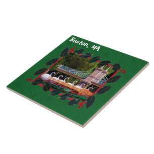 Boston Swan Boats - Happy Holidays Tile