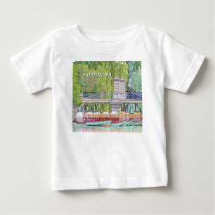 Boston Swan Boats in Pencil and Ink Filter Baby T-Shirt