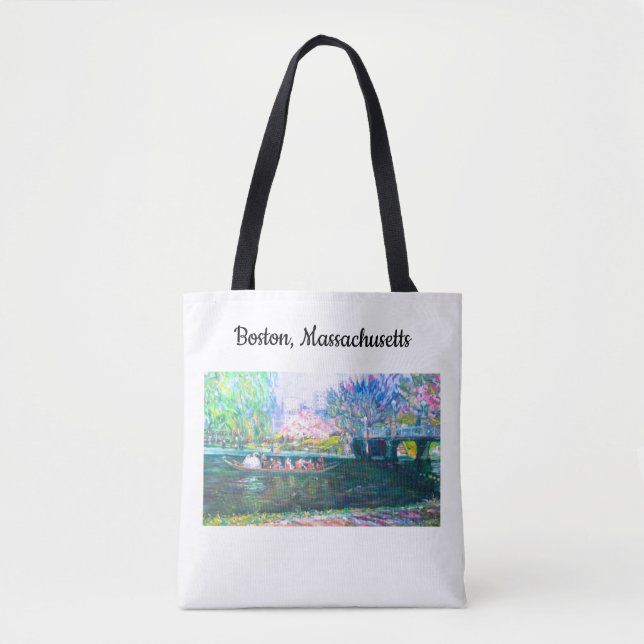 Boston Swan Boats Painting Tote Bag (Front)