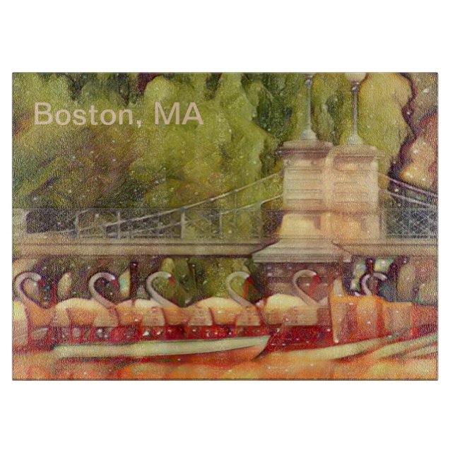 Boston Swan Boats Summer Filter Cutting Board (Front)