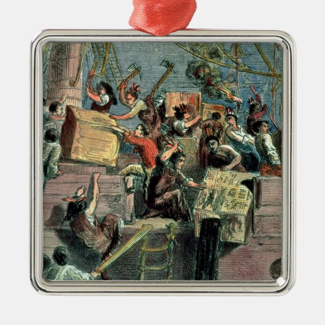 Boston Tea Party, 16th December 1773 Metal Tree Decoration (Front)