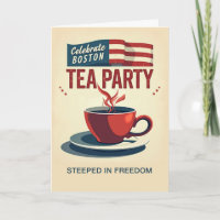 Boston Tea Party Day Bold Red Cup American Banner