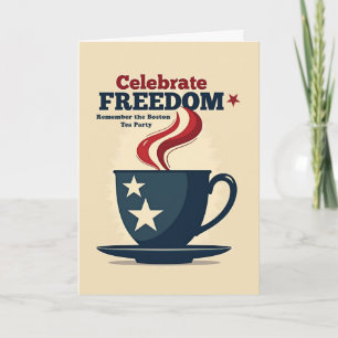 Boston Tea Party Day Patriotic Freedom with Stars Card