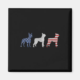 Boston Terrier 4th Of July Dog Patriotic Usa Flag  Magnet