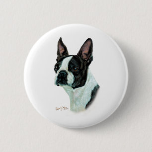 Boston Terrier 6 Cm Round Badge