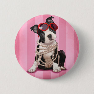 Boston Terrier 6 Cm Round Badge
