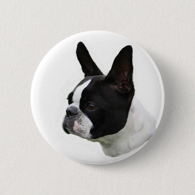 Boston Terrier 6 Cm Round Badge (Front)