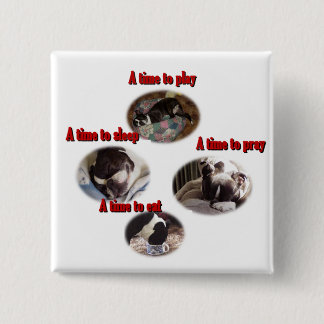 Boston Terrier: A Time 15 Cm Square Badge