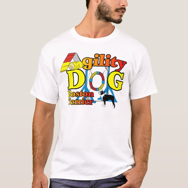 Boston Terrier Agility Gifts T-Shirt (Front)