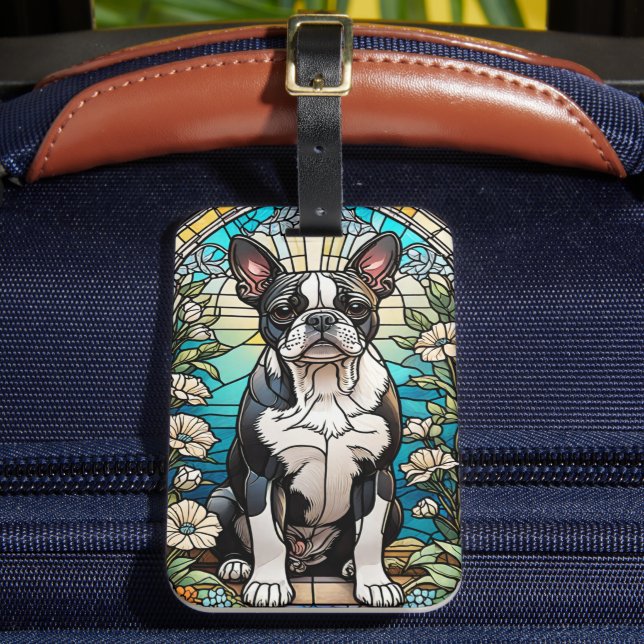 Boston Terrier Air Freshener  Luggage Tag (Front Insitu 2)