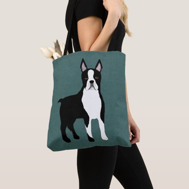 Boston Terrier Allover Tote (Close Up)
