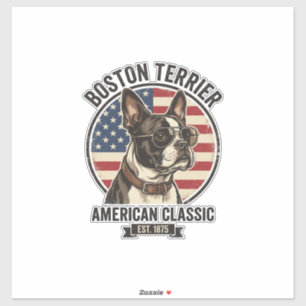 Boston Terrier American Classic Dog Flag Sunglasse