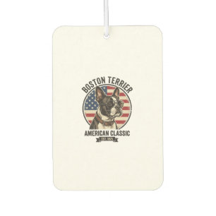 Boston Terrier American Classic Dog Flag Sunglasse Car Air Freshener