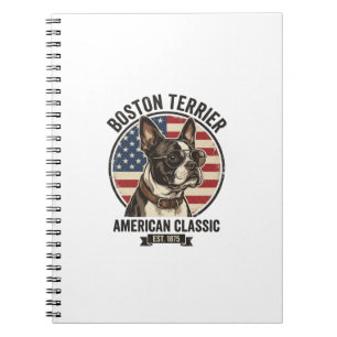 Boston Terrier American Classic Dog Flag Sunglasse Notebook