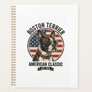 Boston Terrier American Classic Dog Flag Sunglasse Planner
