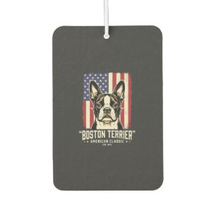 Boston Terrier American Classic Flag Car Air Freshener
