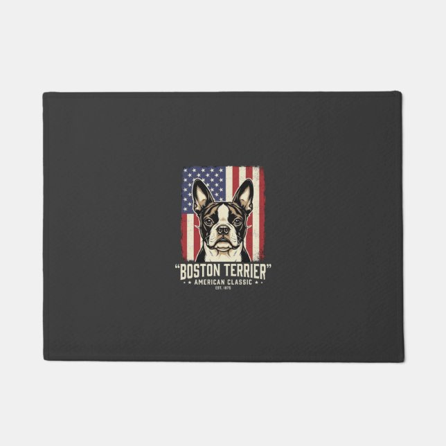 Boston Terrier American Classic Flag Doormat (Front)