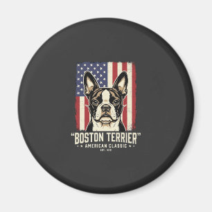 Boston Terrier American Classic Flag Magnet