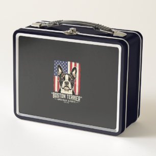 Boston Terrier American Classic Flag Metal Lunch Box