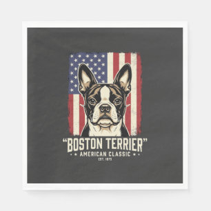 Boston Terrier American Classic Flag Napkin