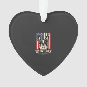 Boston Terrier American Classic Flag Ornament