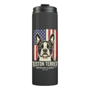 Boston Terrier American Classic Flag Thermal Tumbler