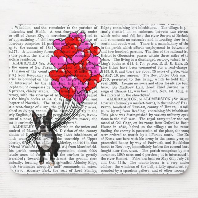 Boston Terrier And Balloons Mouse Mat (Front)