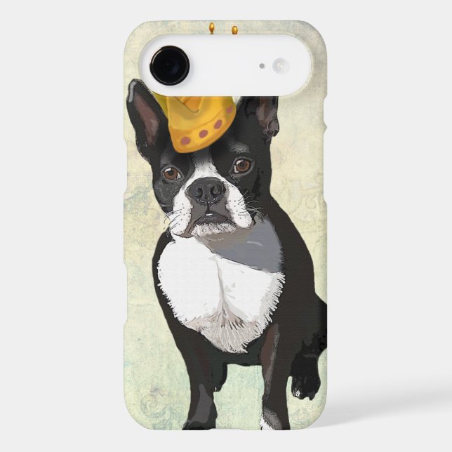 Boston Terrier and Crown Case-Mate iPhone Case (Back)