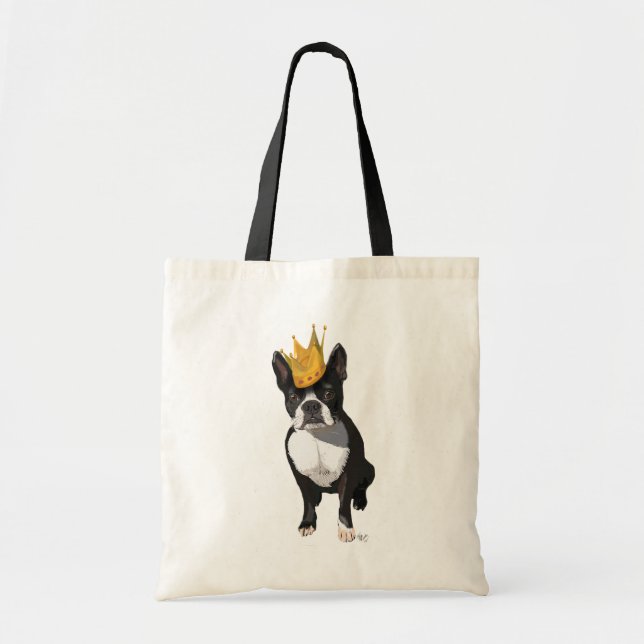 Boston Terrier And Crown Tote Bag (Front)