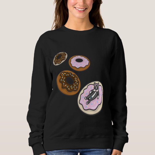 Boston Terrier And Doughnuts  Boston Terrier With  Sweatshirt (Front)