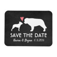 Boston Terrier and Saint Bernard Save the Date