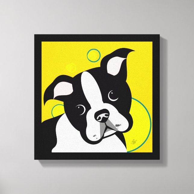 Boston Terrier Art Canvas Print (Front)