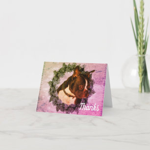 Boston Terrier Art Customisable Thank You Card
