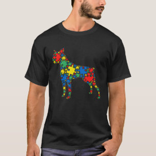Boston Terrier Autism Puzzle Women Men  Autism Awa T-Shirt