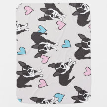 Boston terrier baby blanket
