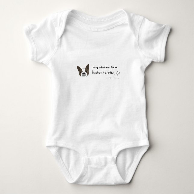 boston terrier baby bodysuit (Front)
