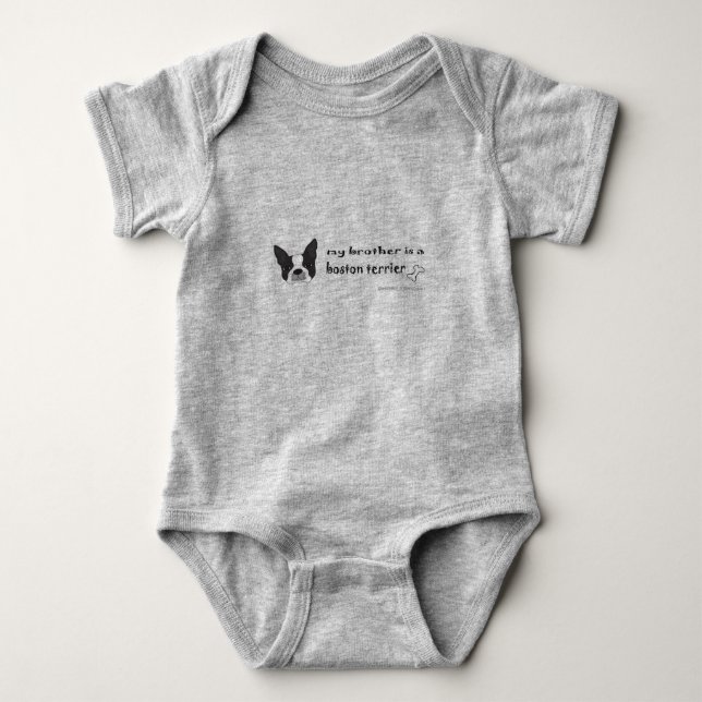 boston terrier baby bodysuit (Front)