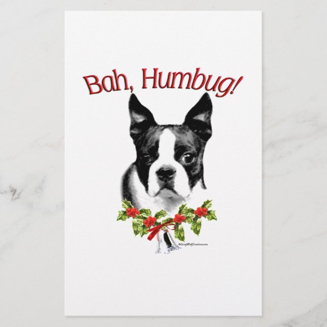 Boston Terrier Bah Humbug (Front)