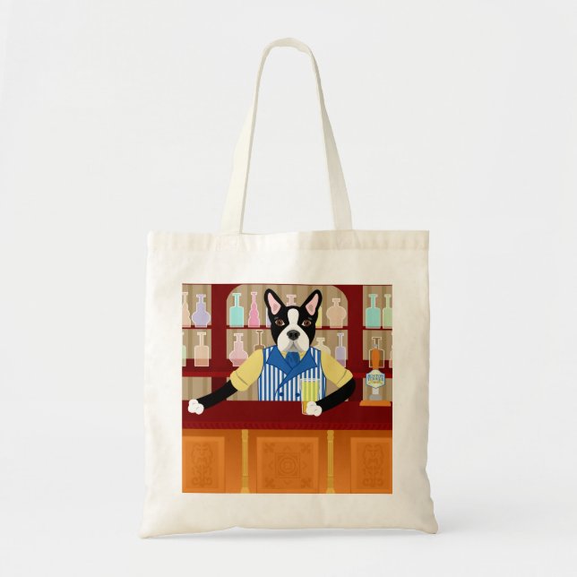 Boston Terrier Beer Pub Tote Bag (Front)