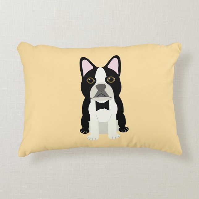 Boston Terrier beige Decorative Cushion (Front)