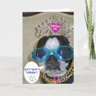 Boston Terrier Birthday Card