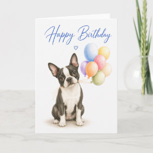 Boston Terrier Birthday Card