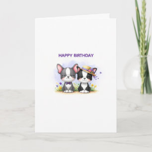 Boston Terrier Birthday Greeting Card