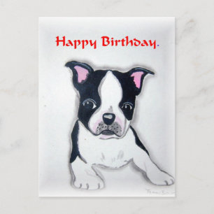 Boston Terrier Birthday postcard